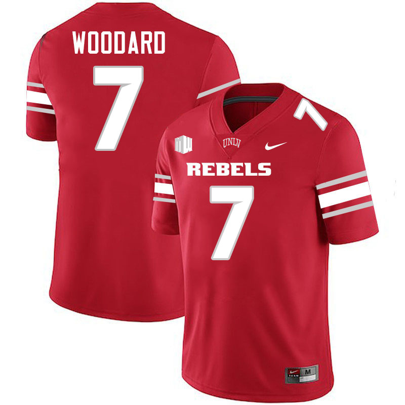 UNLV Rebels #7 Jackson Woodard Jersey Football College Uniforms,Apparels-Scarlet